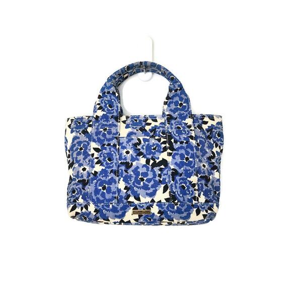 Tommy Hilfiger Women's Blue White Floral Canvas Tote - Picture 2 of 6